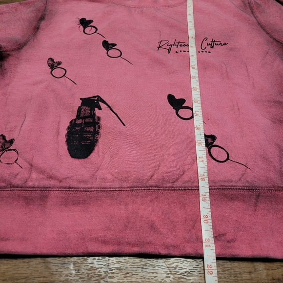 Nwt! Righteous Culture "Cost of Freedom" Distressed Oversized Crewneck Sz S - Picture 6 of 8